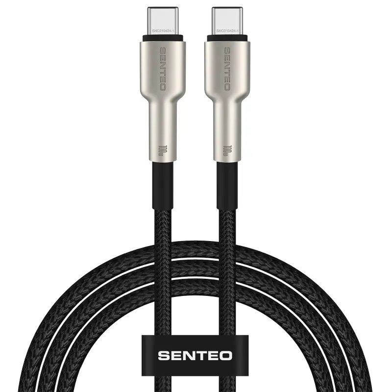 Data kabel Senteo SM-03 Iron Series braided USB-C to USB-C 100W (2m), Black