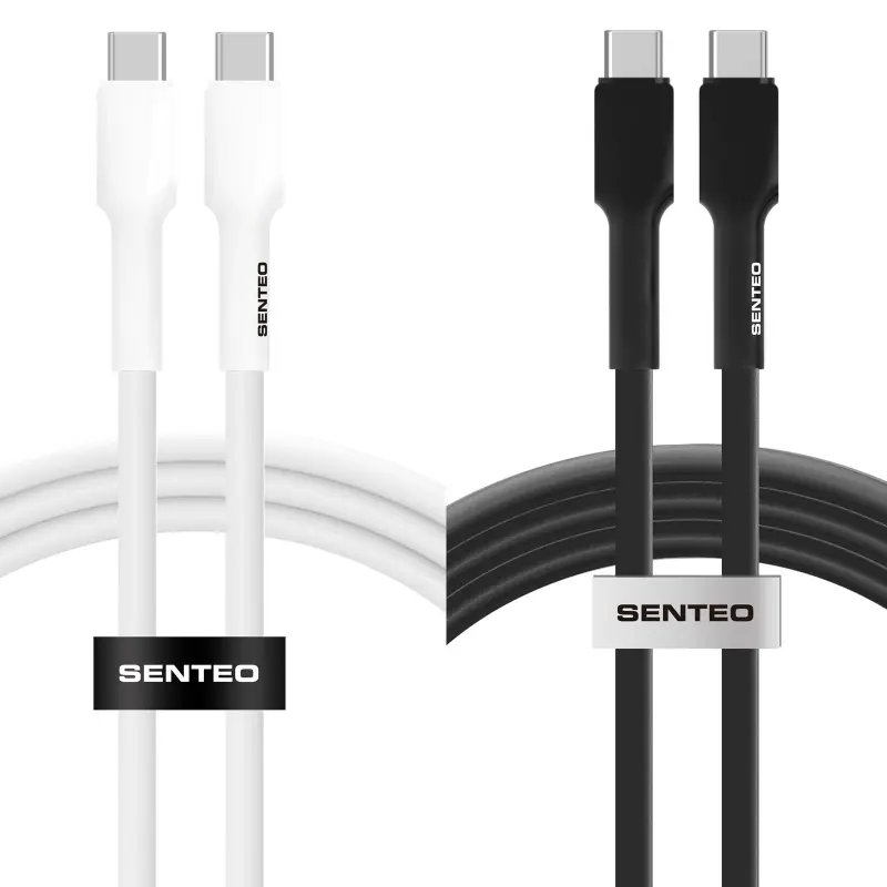 Data kabel Senteo SL-03 soft silicone USB-C to USB-C 60W (1m)