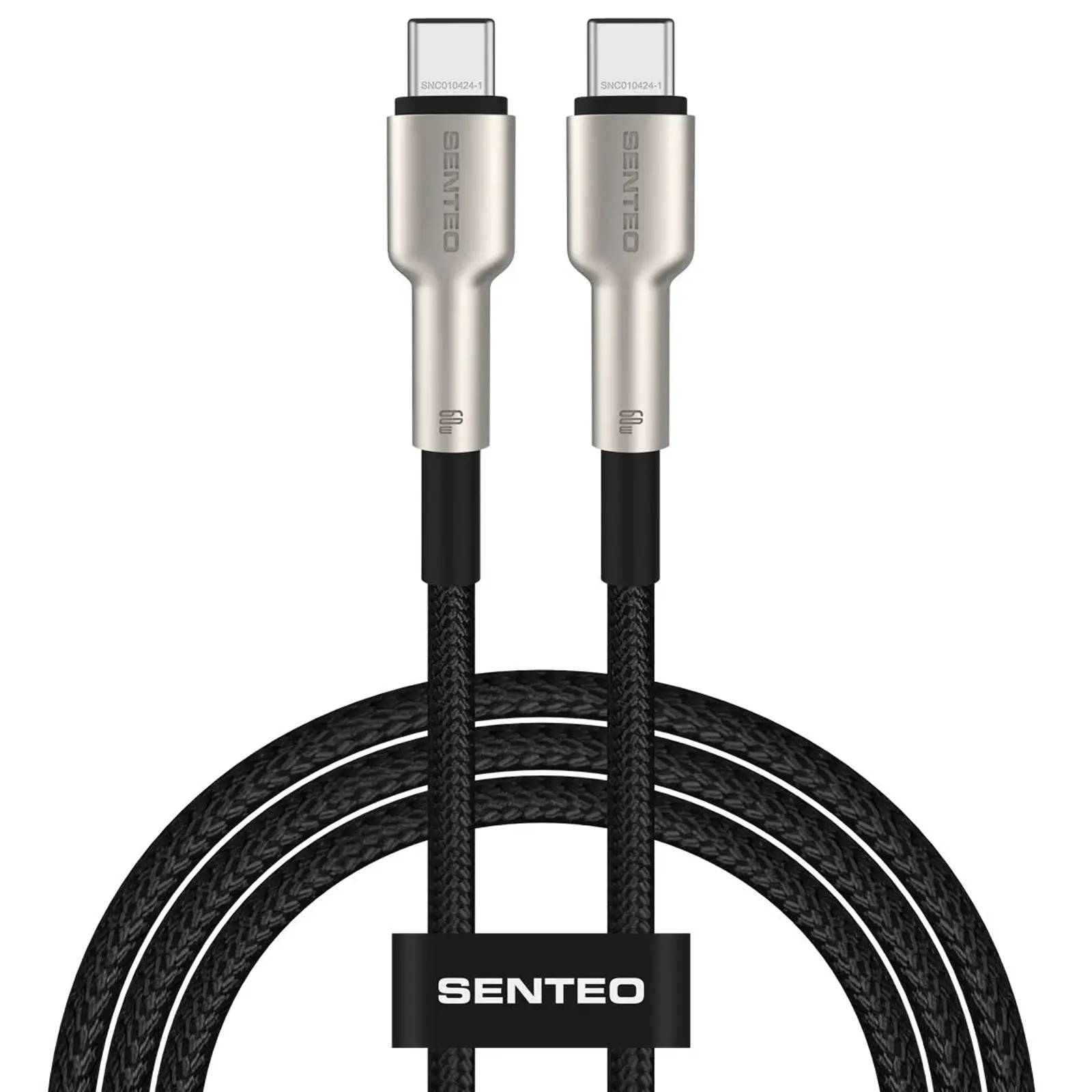 Data kabel Senteo SM-03 Iron Series braided USB-C to USB-C 60W (1m), Black