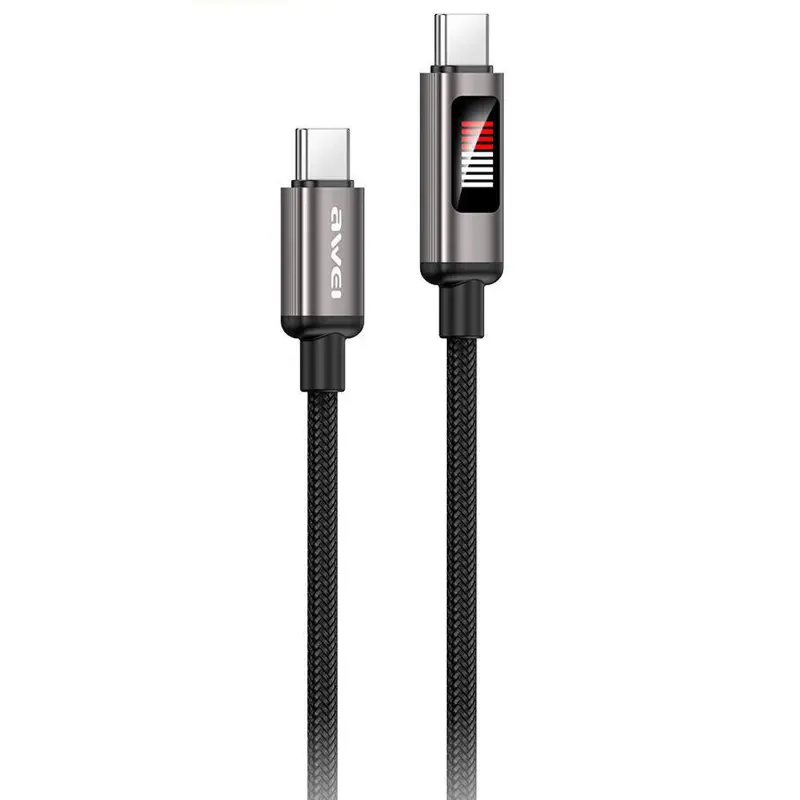Data kabel Awei CL-172 Type-C to Type-C 60W (1m), Black