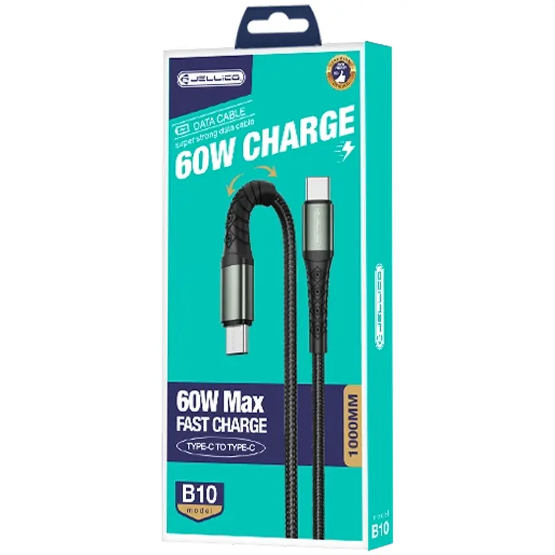Kabel Jellico B10 Type-C to Type-C PD60W (1m), Black 1