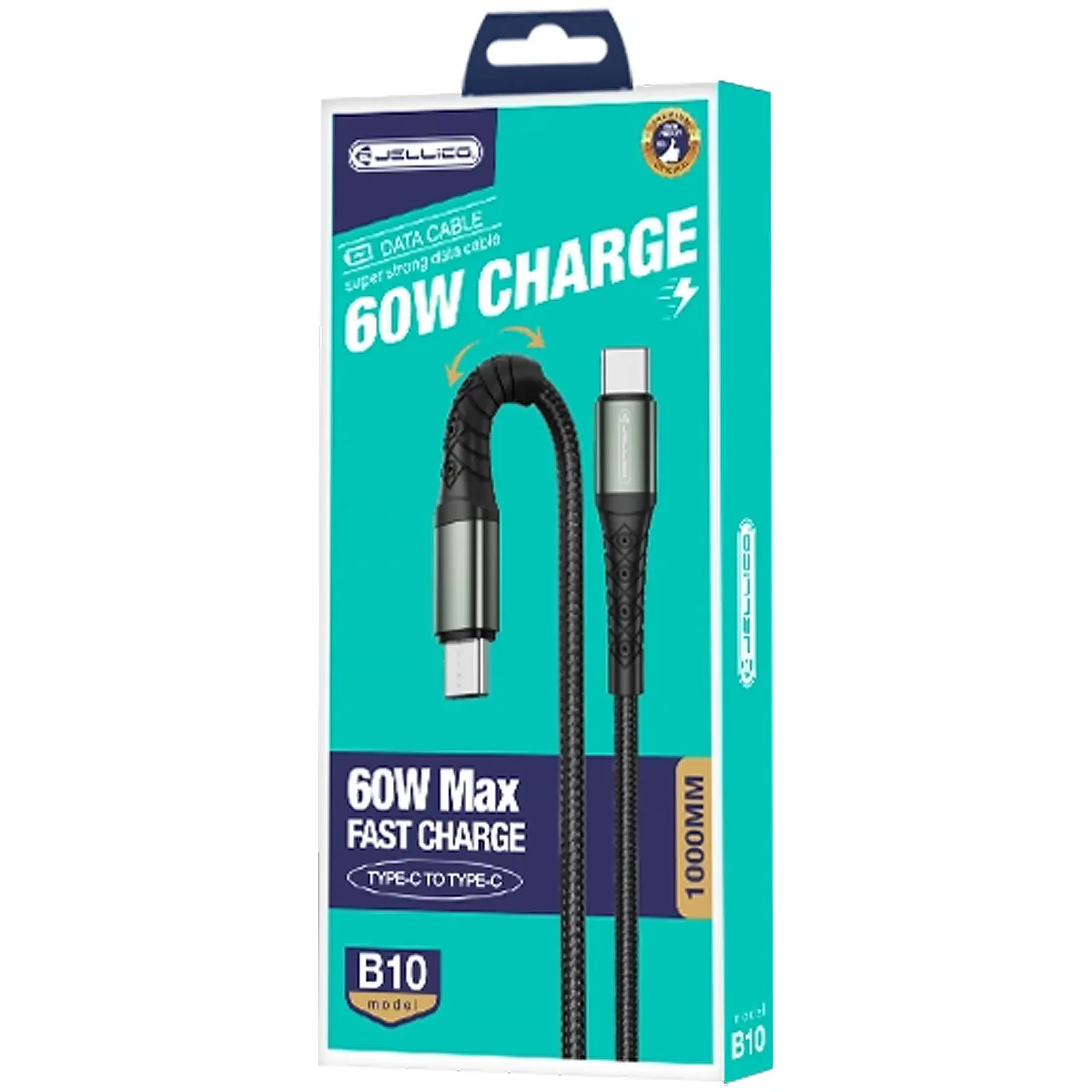 Kabel Jellico B10 Type-C to Type-C PD60W (1m), Black 1