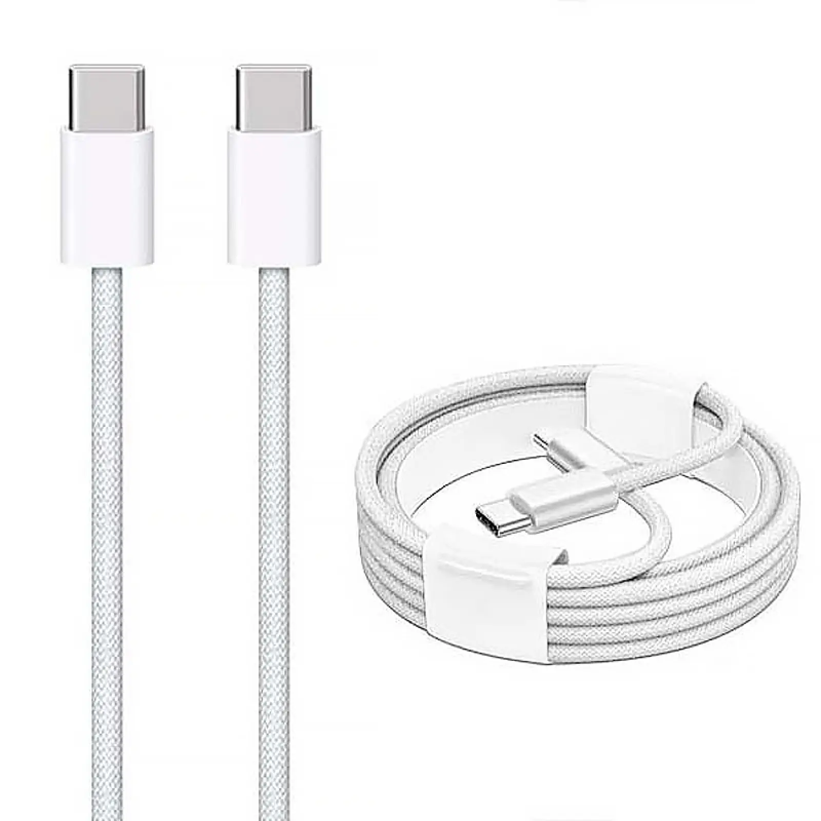 Kabel Epik E01 Type-C to Type-C 60W (1m), White 1