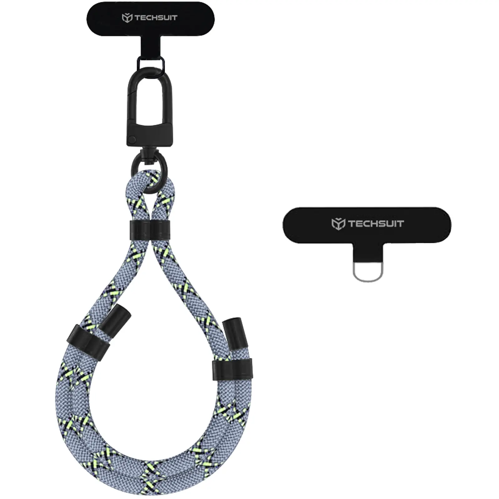 Rope wrist strap Techsuit (RWS1) with Carabiner Universal, Frosted Web