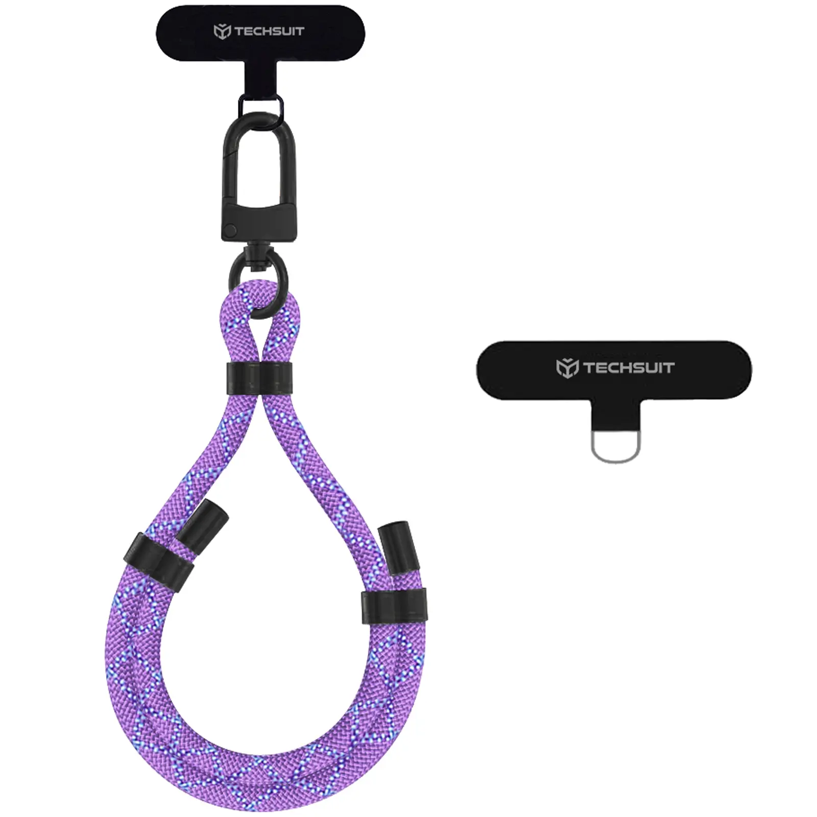 Rope wrist strap Techsuit (RWS1) with Carabiner Universal, Cobra Purple