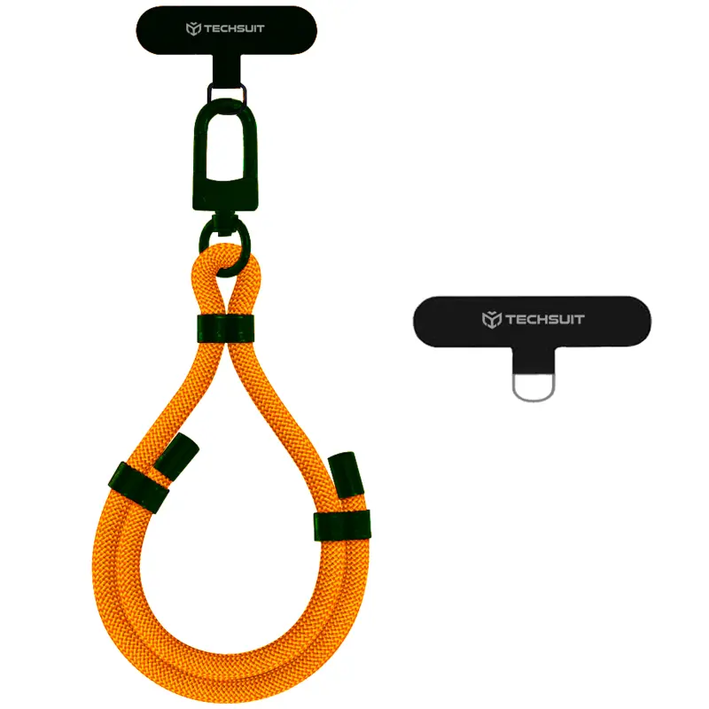 Rope wrist strap Techsuit (RWS1) with Carabiner Universal, Flame Orange