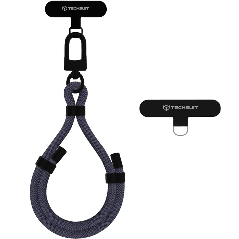 Rope wrist strap Techsuit (RWS1) with Carabiner Universal, Gunmetal Grey