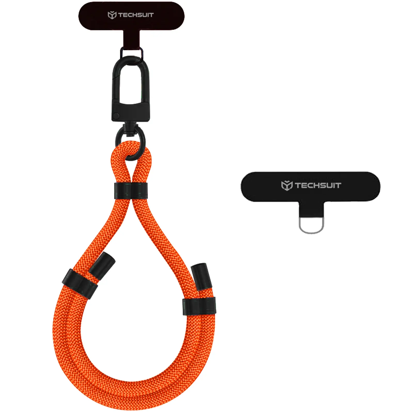 Rope wrist strap Techsuit (RWS1) with Carabiner Universal, Sunset Blaze
