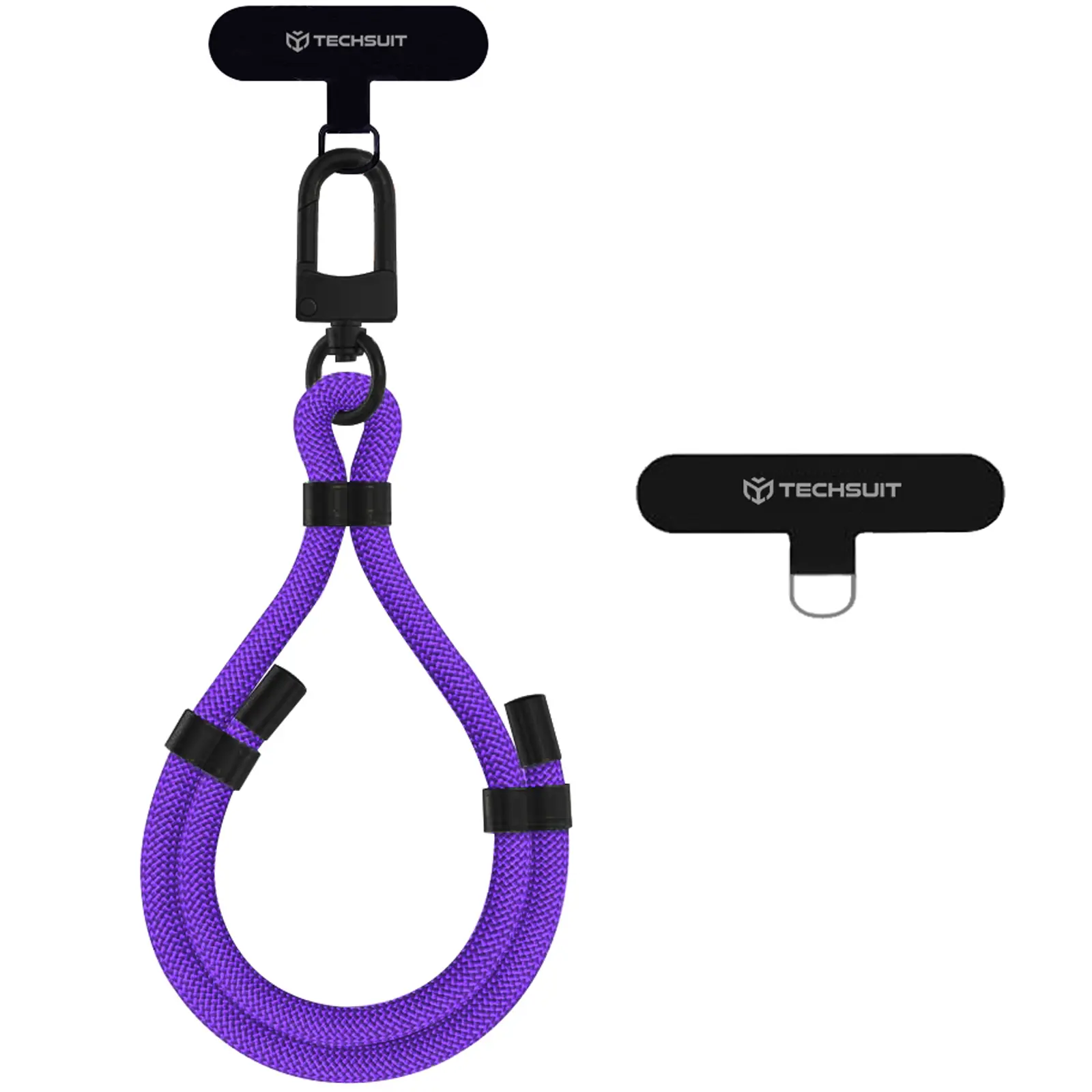 Rope wrist strap Techsuit (RWS1) with Carabiner Universal, Cosmic Violet