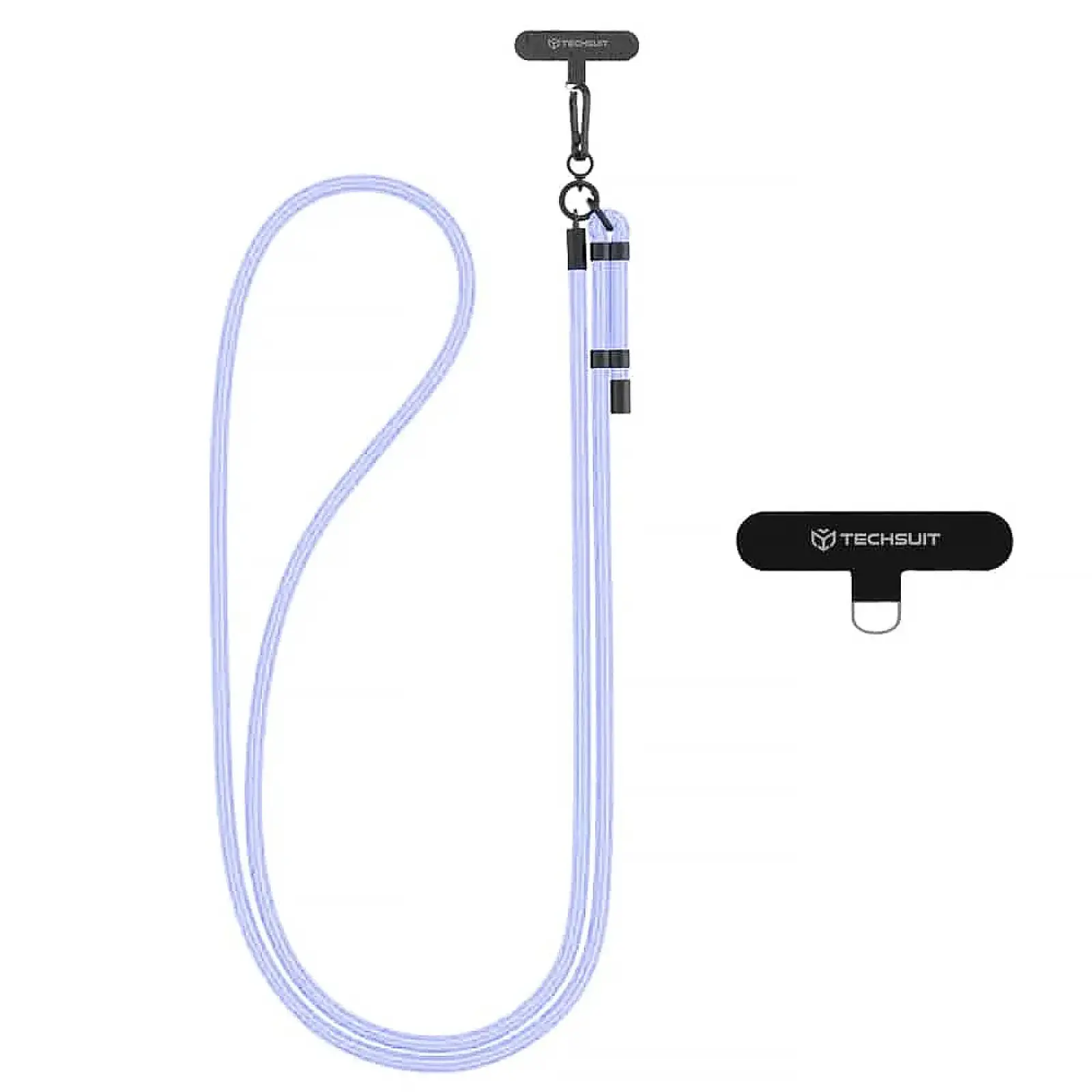Rope crossbody strap Techsuit (RCS1) with Carabiner Universal, Lavender Whisper
