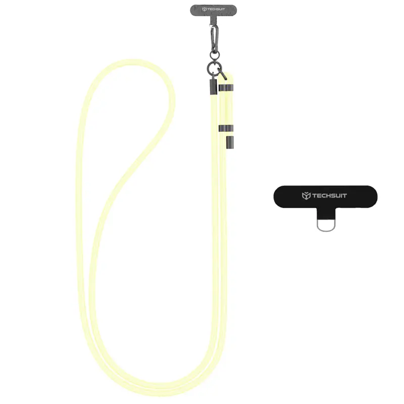 Rope crossbody strap Techsuit (RCS1) with Carabiner Universal, Vanilla Cream
