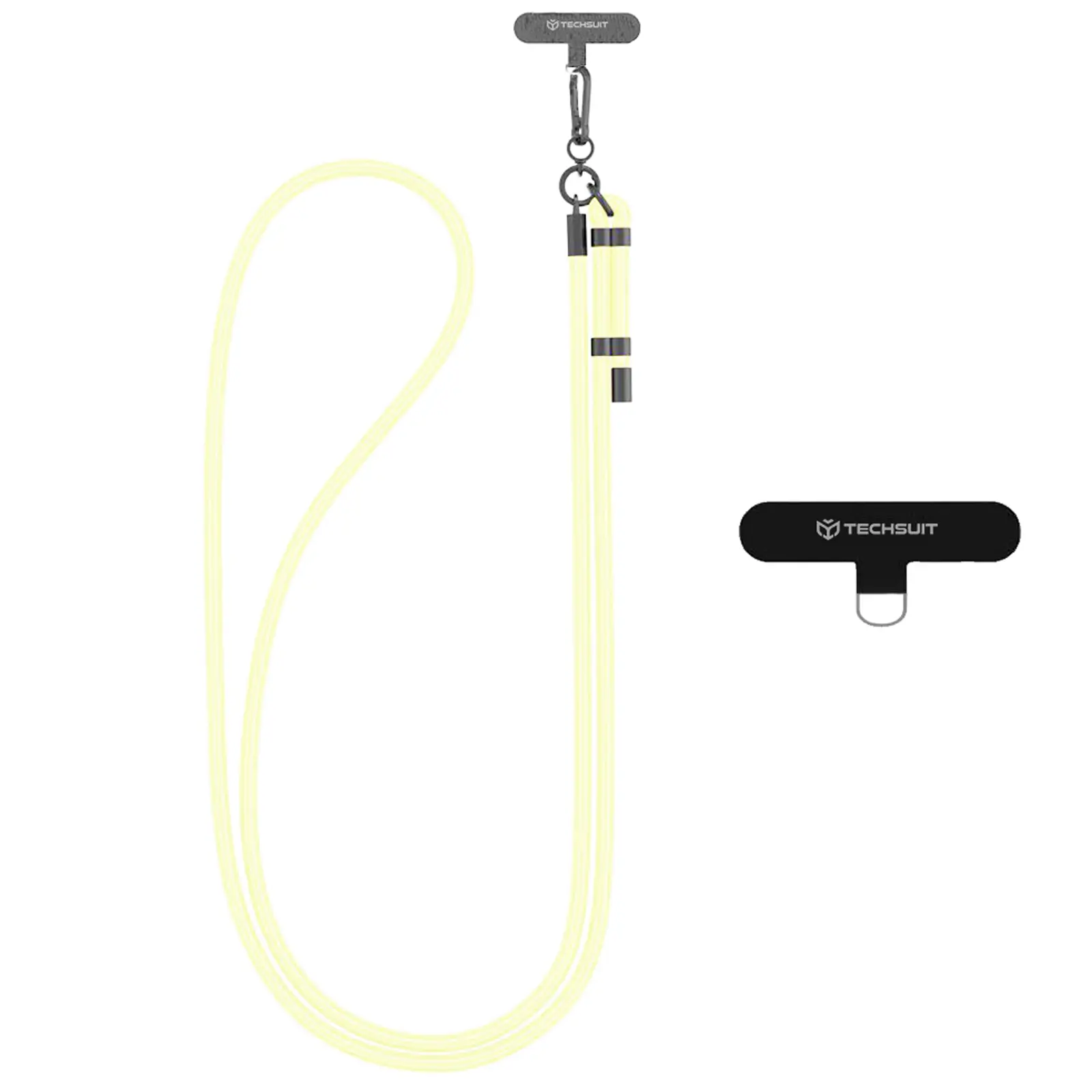 Rope crossbody strap Techsuit (RCS1) with Carabiner Universal, Vanilla Cream