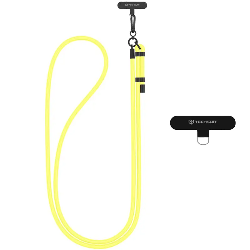 Rope crossbody strap Techsuit (RCS1) with Carabiner Universal, Bright Limoncello