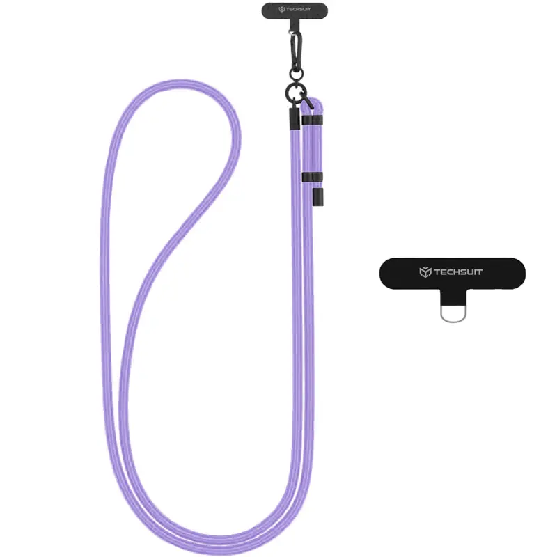 Rope crossbody strap Techsuit (RCS1) with Carabiner Universal, Lux Amethyst