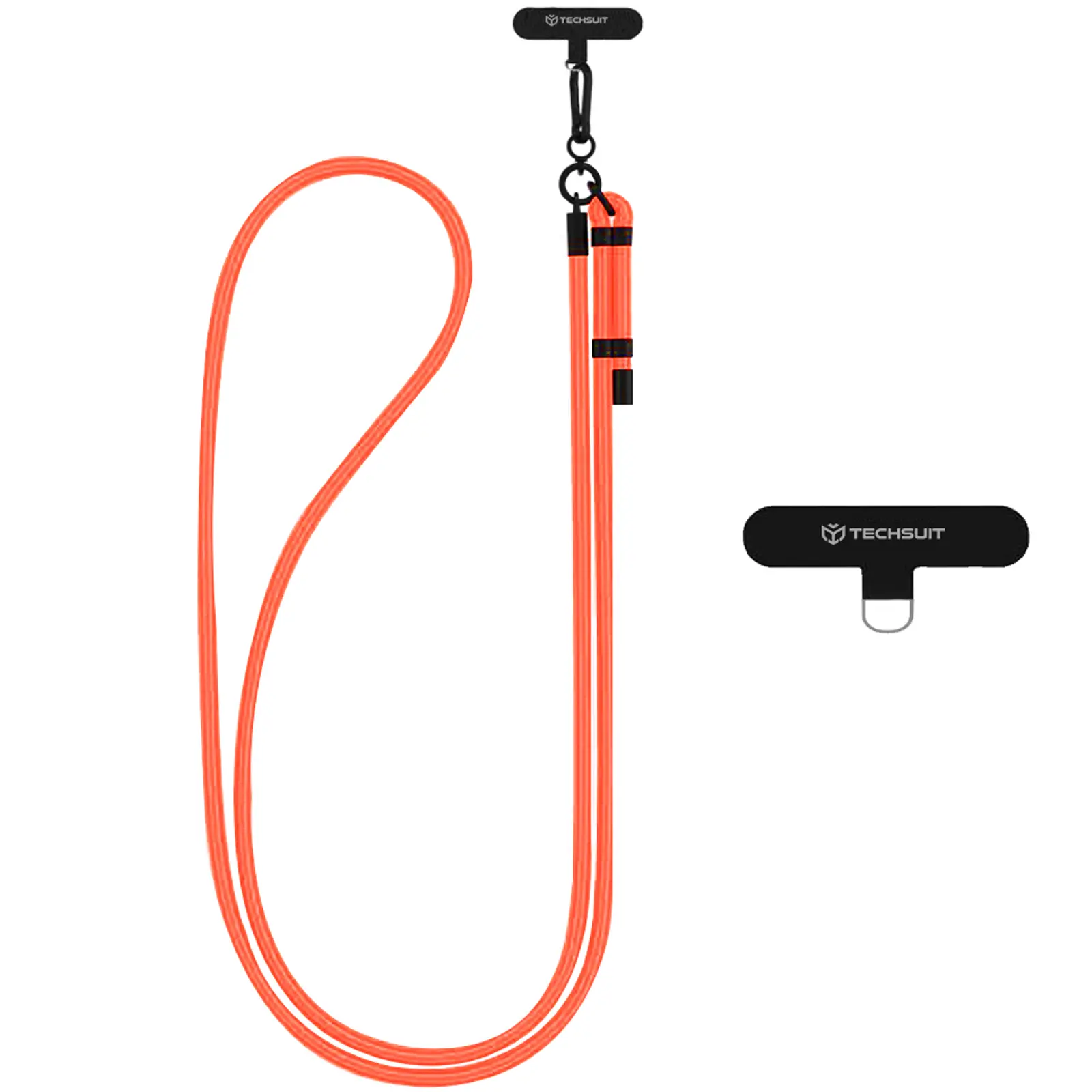 Rope crossbody strap Techsuit (RCS1) with Carabiner Universal, Sunset Orange