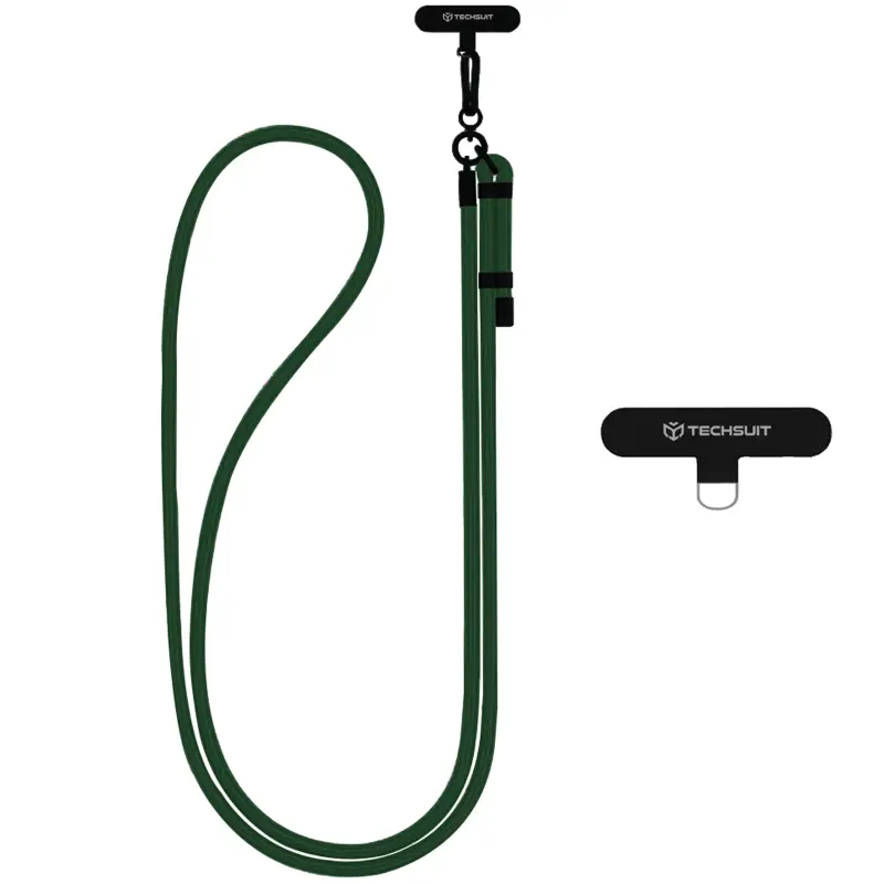 Rope crossbody strap Techsuit (RCS1) with Carabiner Universal, Forest Green