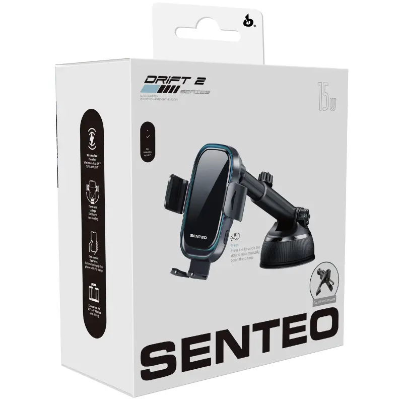 Uchwyt samochodowy с ładowarka bezprzewodowa Senteo SH-02 Drift 2 Wireless Dashboard+ Airvent Mount 15W, Black 3