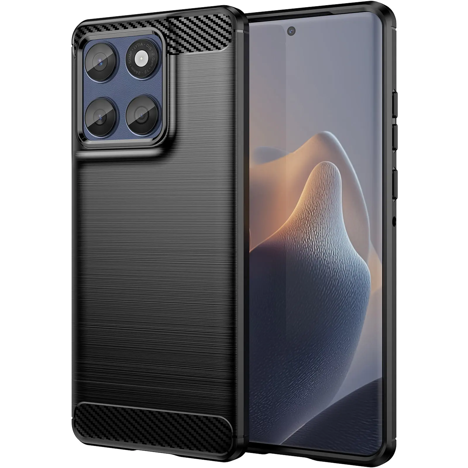 Etui TPU Carbon do Motorola Edge 60 Pro, Black, TPU