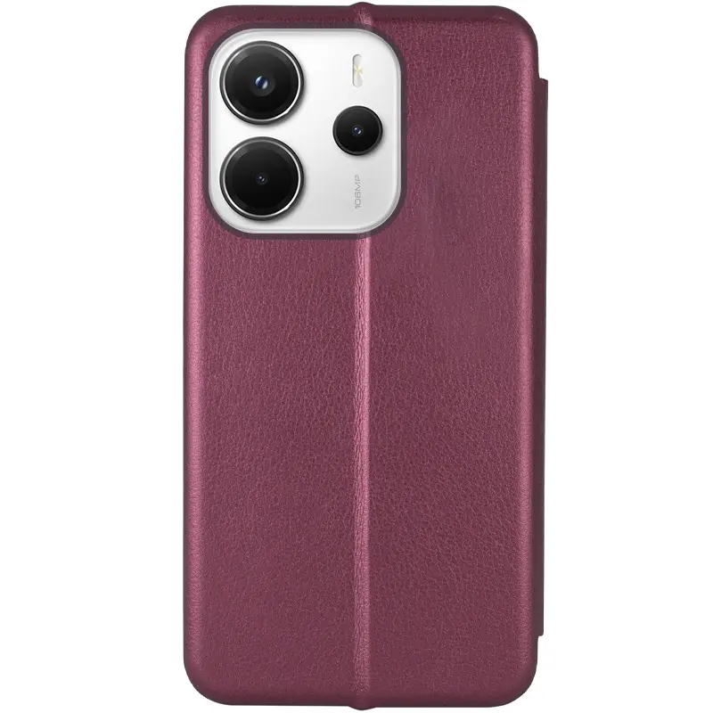Шкіряний чохол-книжка Classy для Xiaomi Redmi Note 14 4G (Europe version), Бордовий 1, Штучна шкіра