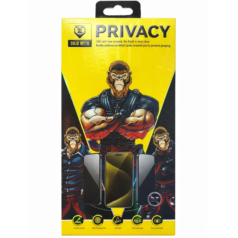 Ochronne szkło 5D Privacy do Apple iPhone 17 Pro (6.3"), Black 1, Szkło hartowane