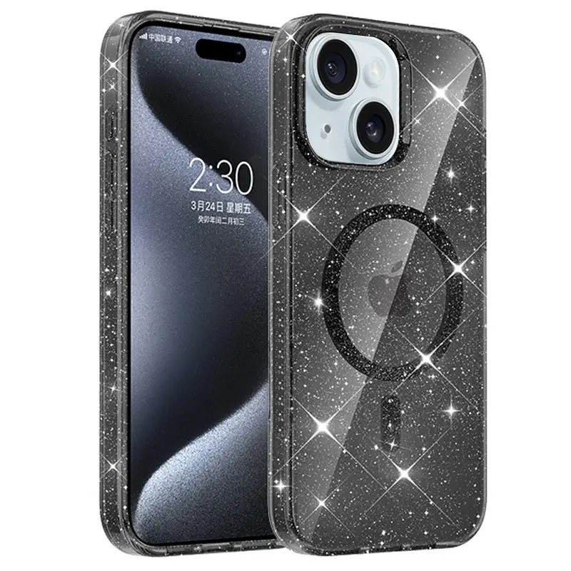 Etui TPU Eclipse Sparkle (MagFit) do Apple iPhone 15 (6.1"), Black, TPU