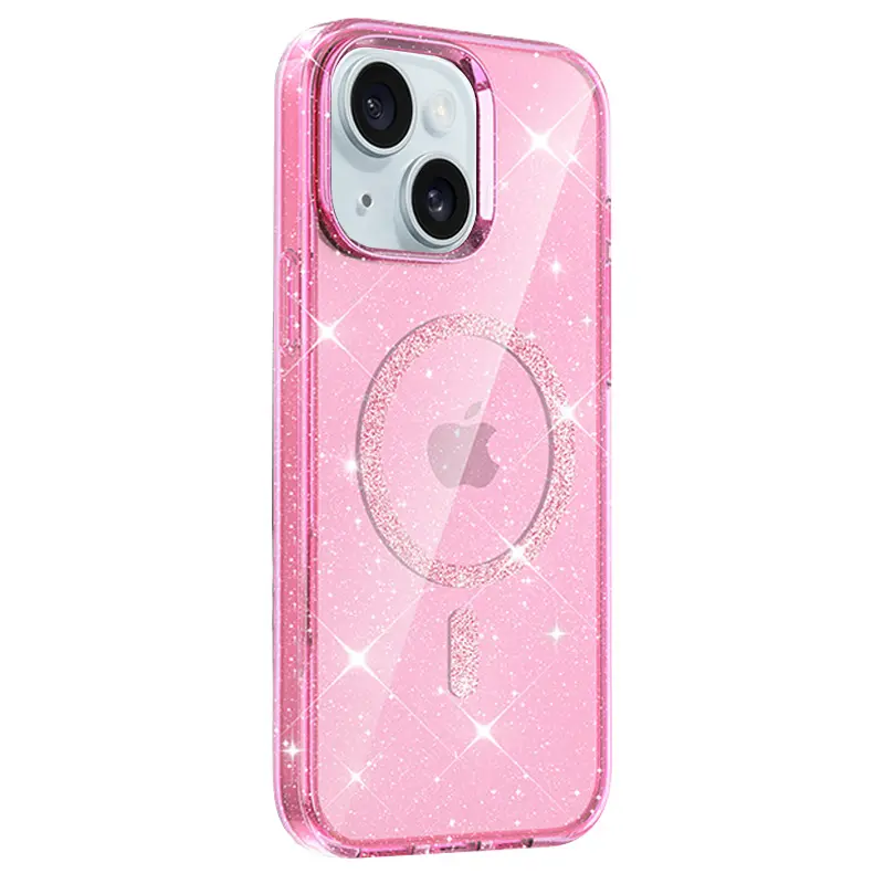 Etui TPU Eclipse Sparkle (MagFit) do Apple iPhone 15 (6.1"), Pink 1, TPU