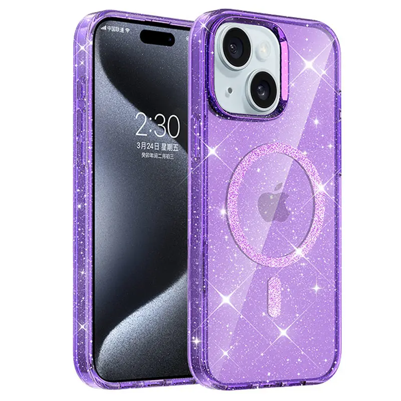 Etui TPU Eclipse Sparkle (MagFit) do Apple iPhone 15 (6.1"), Purple, TPU