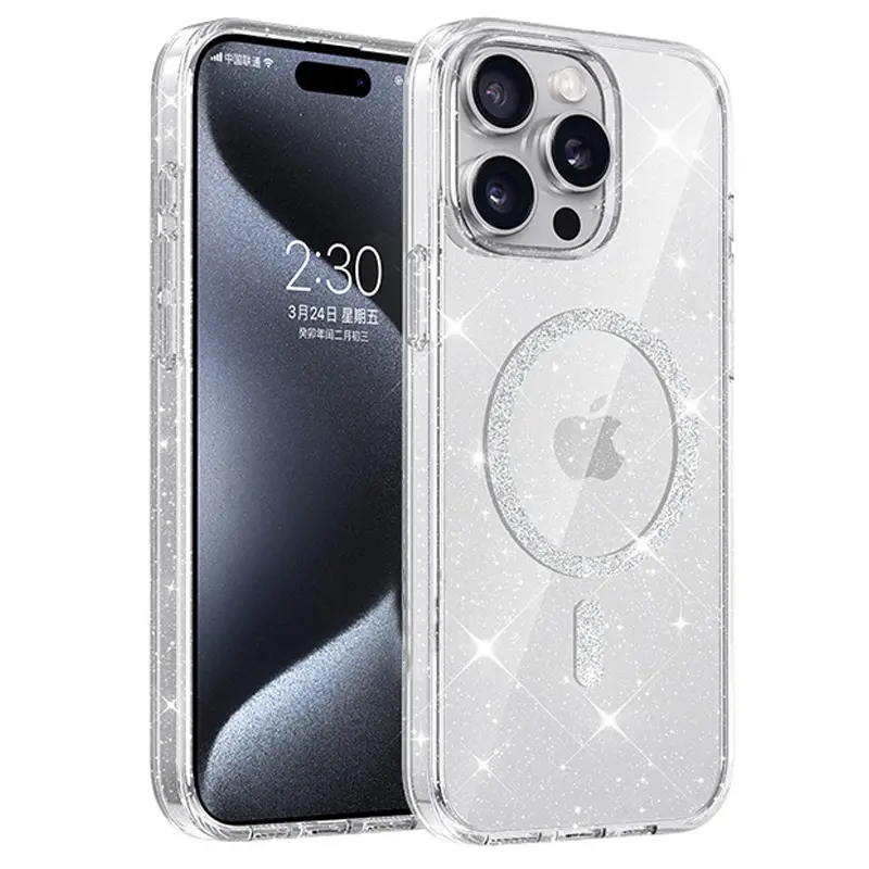 Etui TPU Eclipse Sparkle (MagFit) do Apple iPhone 15 Pro (6.1"), Clear, TPU