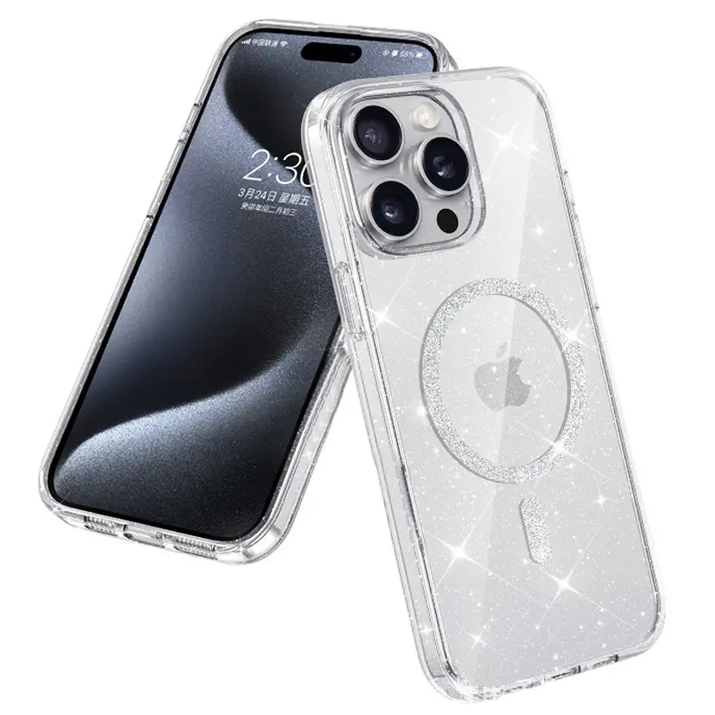 Etui TPU Eclipse Sparkle (MagFit) do Apple iPhone 15 Pro (6.1"), Clear 1, TPU