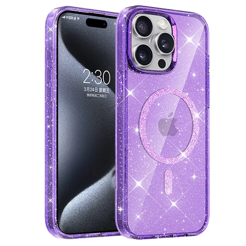 Etui TPU Eclipse Sparkle (MagFit) do Apple iPhone 15 Pro (6.1"), Purple, TPU