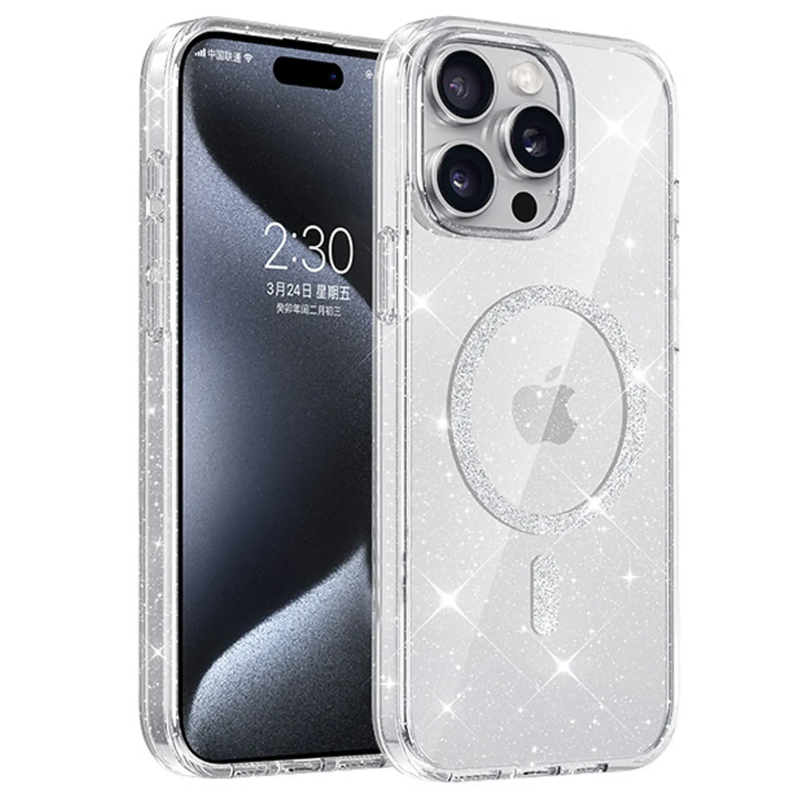 Чохол TPU Eclipse Sparkle (MagFit) для Apple iPhone 15 Pro Max (6.7"), Clear, TPU