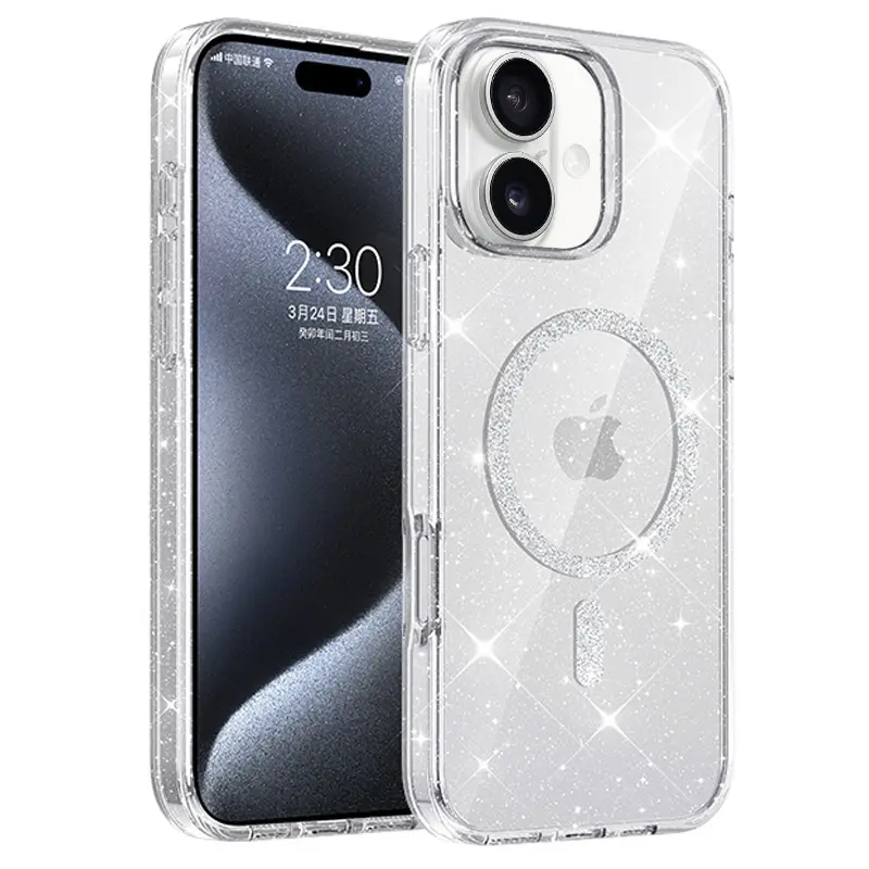 Etui TPU Eclipse Sparkle (MagFit) do Apple iPhone 16 (6.1"), Clear, TPU