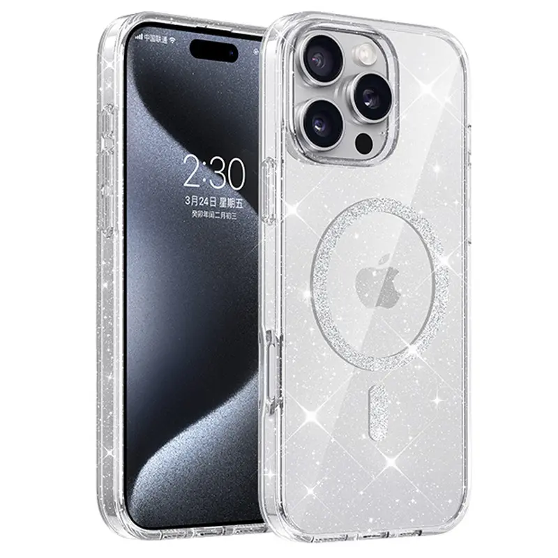 Etui TPU Eclipse Sparkle (MagFit) do Apple iPhone 16 Pro (6.3"), Clear, TPU