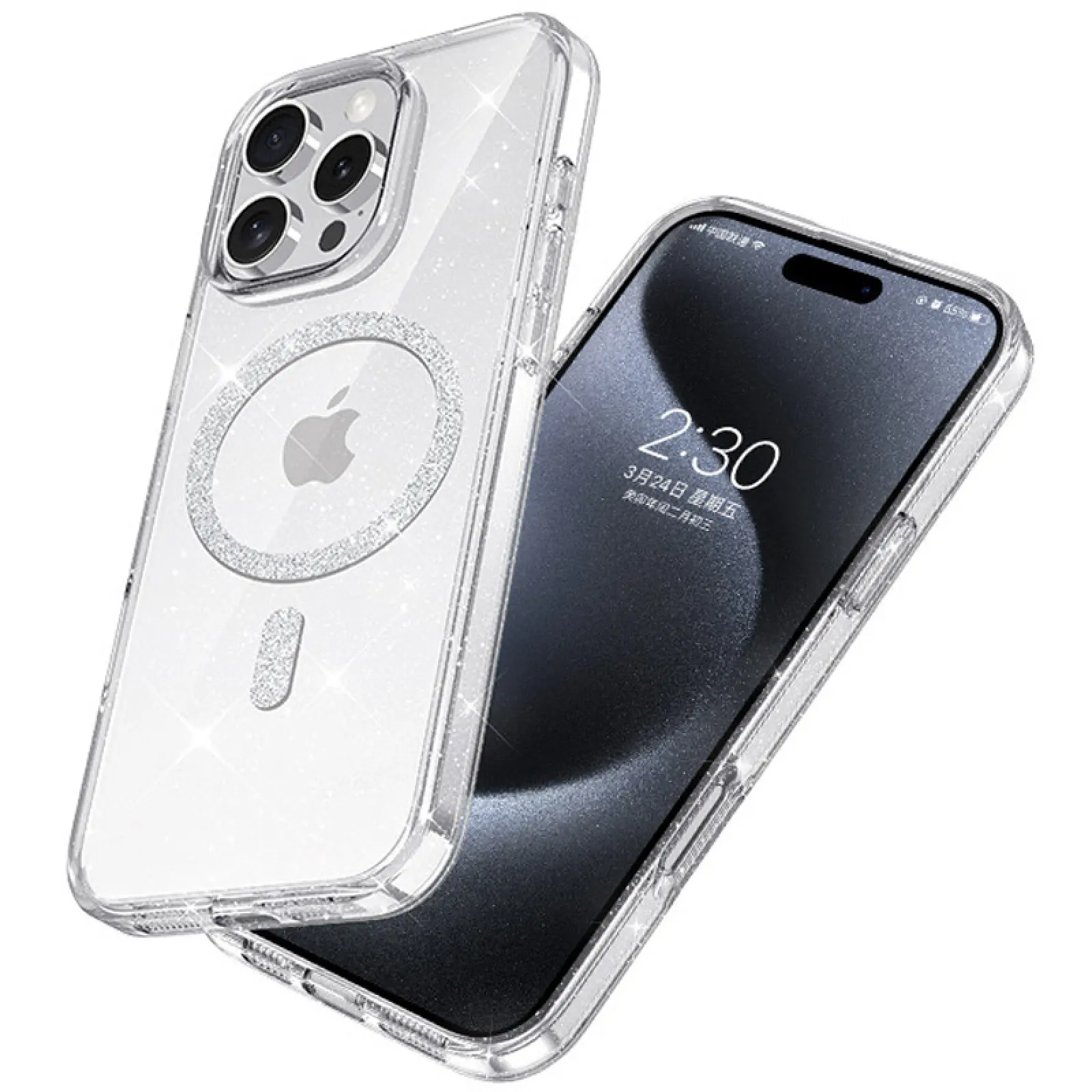 Etui TPU Eclipse Sparkle (MagFit) do Apple iPhone 16 Pro (6.3"), Clear 6, TPU