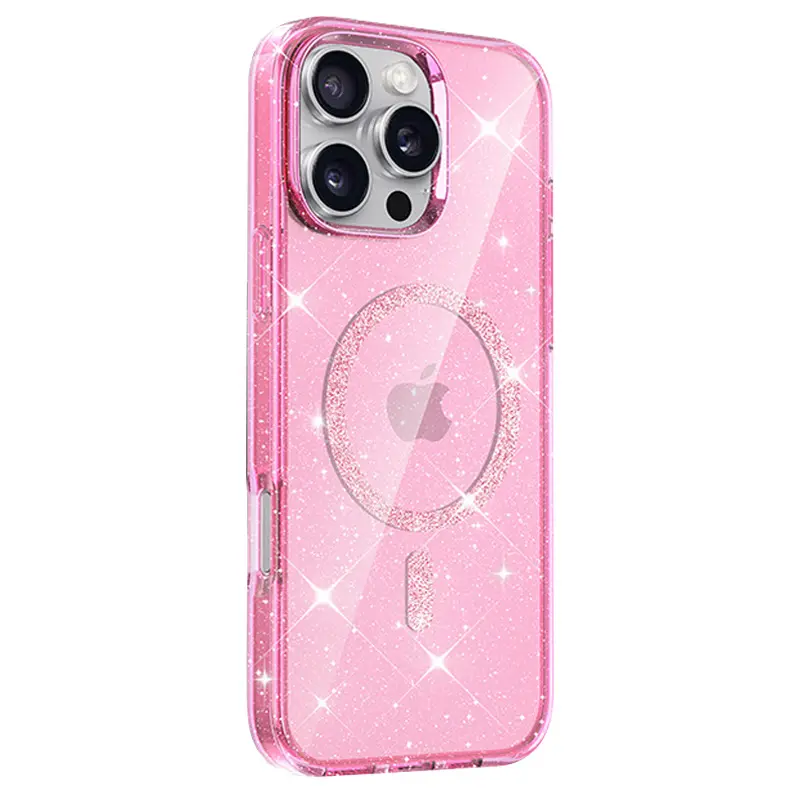 Etui TPU Eclipse Sparkle (MagFit) do Apple iPhone 16 Pro (6.3"), Pink 1, TPU