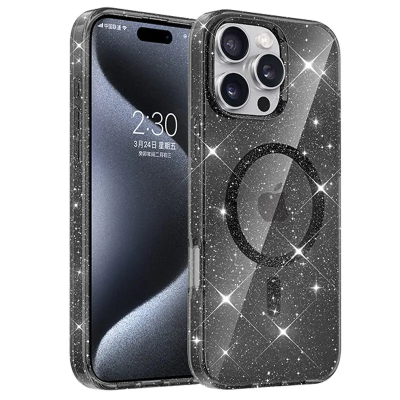 Etui TPU Eclipse Sparkle (MagFit) do Apple iPhone 16 Pro Max (6.9"), Black, TPU
