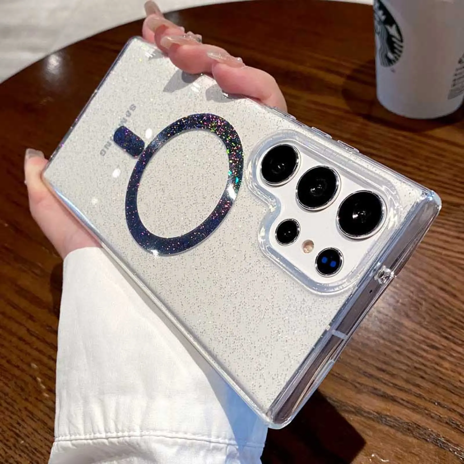 Чохол TPU Eclipse Sparkle (MagFit) для Samsung Galaxy S25 Ultra, Clear 1, TPU