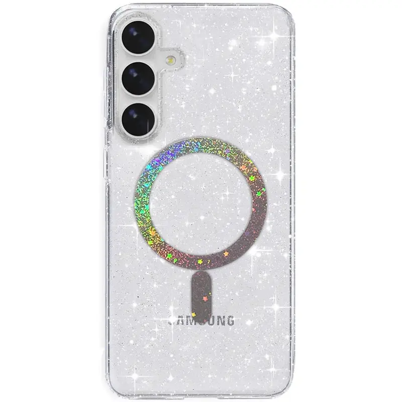 Case TPU Eclipse Sparkle (MagFit) for Samsung Galaxy S25 / S24, Clear, TPU