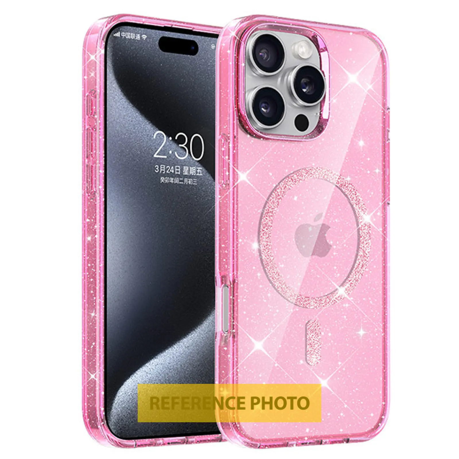 Etui TPU Eclipse Sparkle (MagFit) do Apple iPhone 17 (6.3"), Pink, TPU