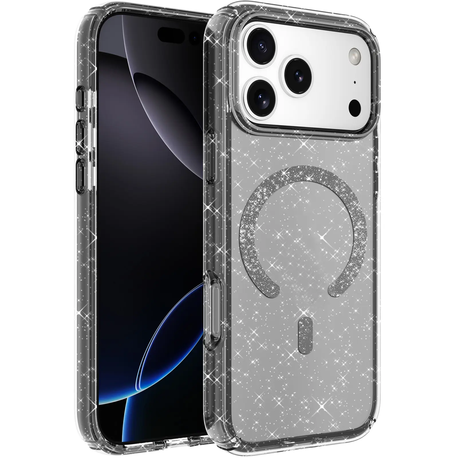Etui TPU Eclipse Sparkle (MagFit) do Apple iPhone 17 Pro (6.3"), Black, TPU
