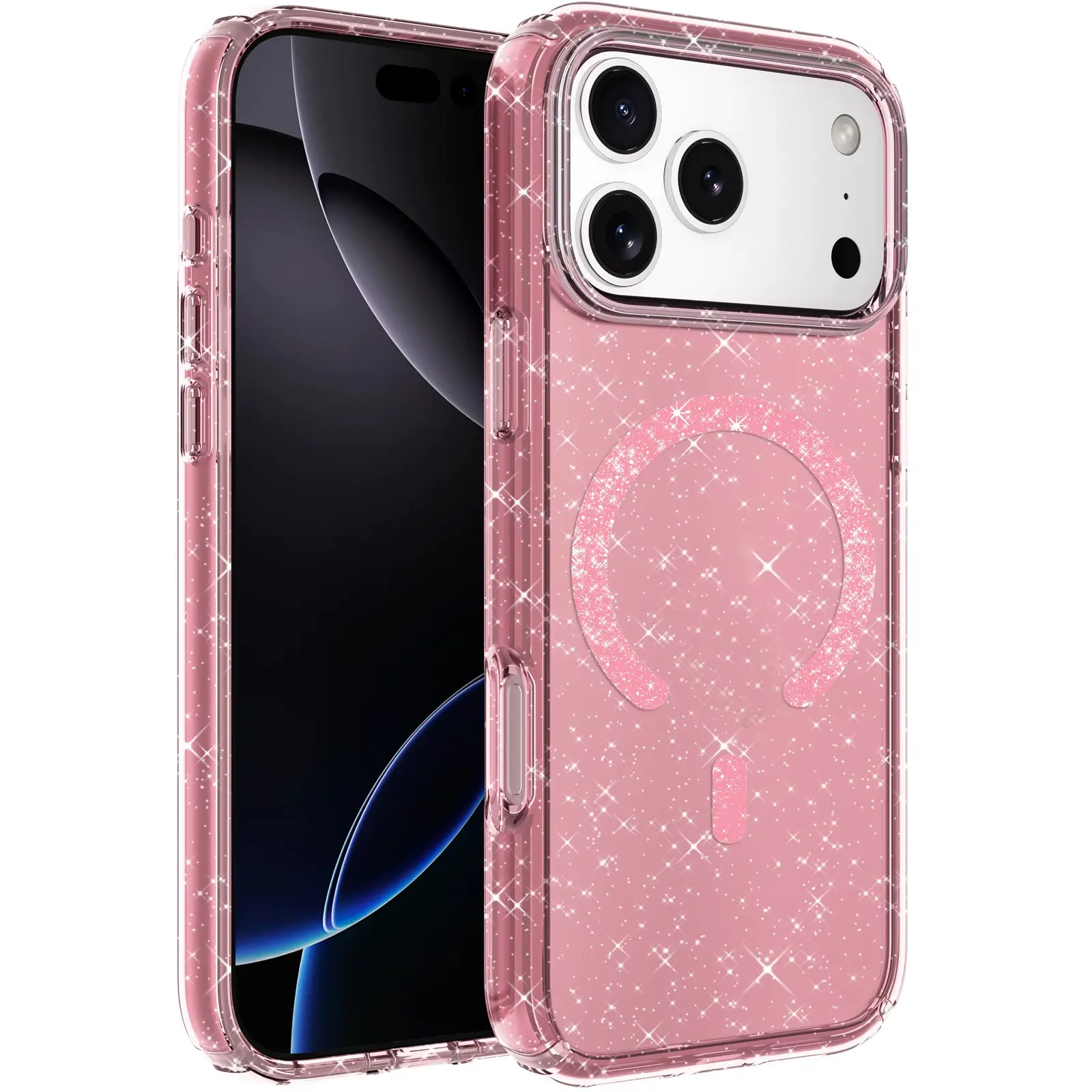 Etui TPU Eclipse Sparkle (MagFit) do Apple iPhone 17 Pro (6.3"), Pink, TPU