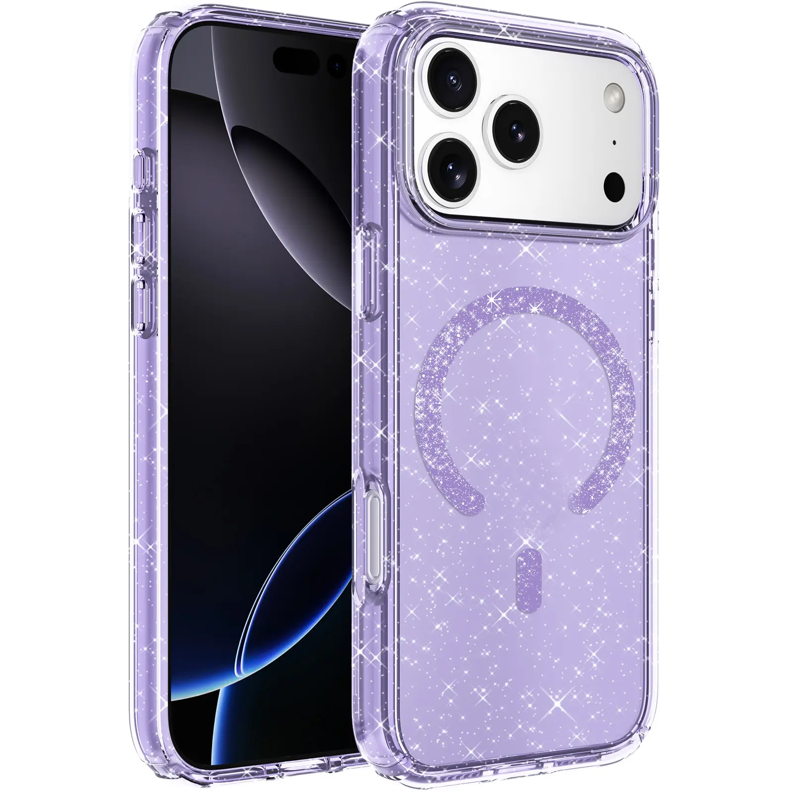 Etui TPU Eclipse Sparkle (MagFit) do Apple iPhone 17 Pro (6.3"), Purple, TPU