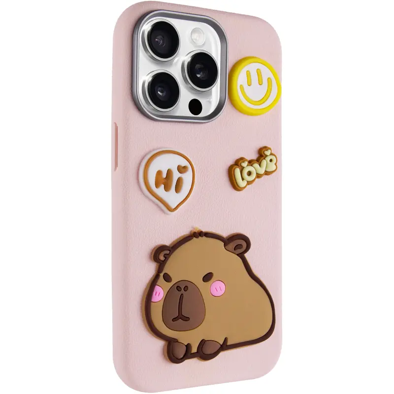 Etui TPU Leather Toys do Apple iPhone 14 Pro Max (6.7"), Capybara / Pink, Sztuczna skóra