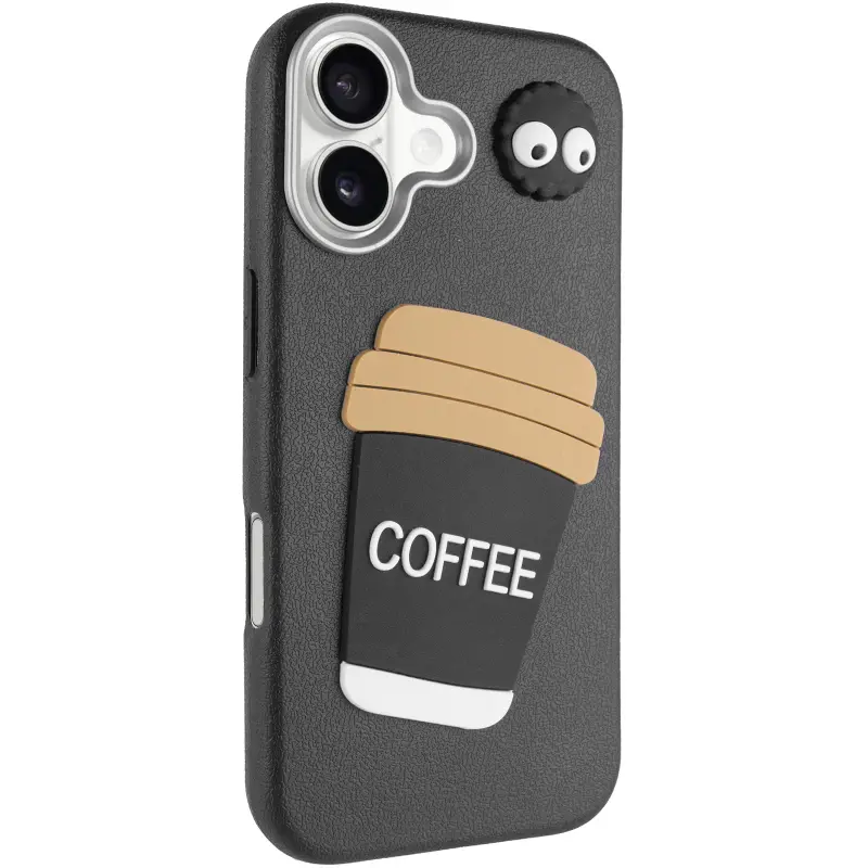 Etui TPU Leather Toys do Apple iPhone 16 (6.1"), Coffee / Black, Sztuczna skóra