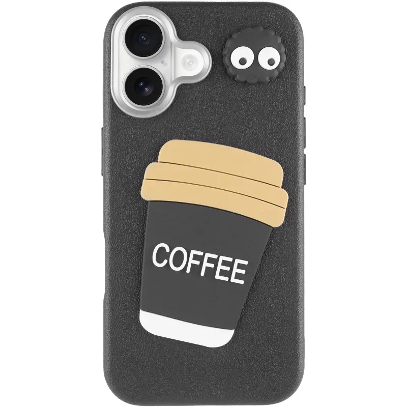 Etui TPU Leather Toys do Apple iPhone 16 (6.1"), Coffee / Black 1, Sztuczna skóra