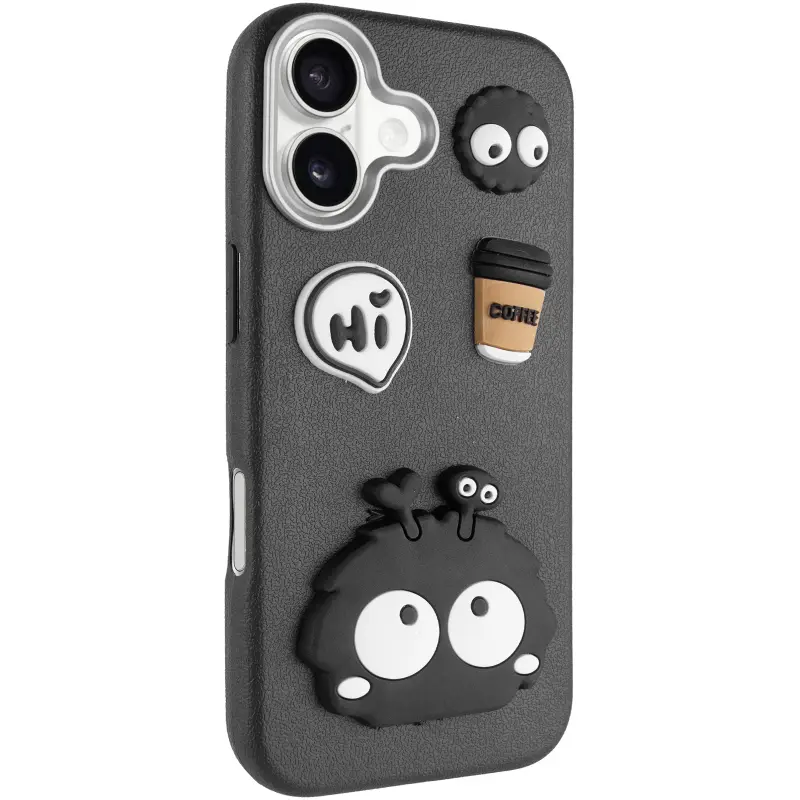 Etui TPU Leather Toys do Apple iPhone 16 (6.1"), Monster / Black, Sztuczna skóra