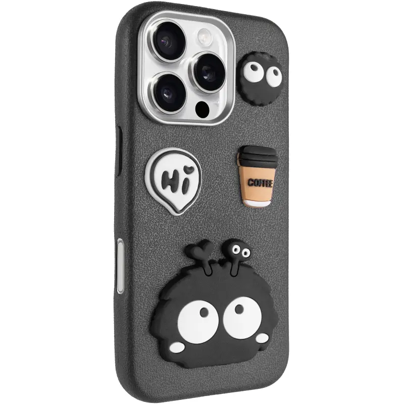 Etui TPU Leather Toys do Apple iPhone 16 Pro (6.3"), Monster / Black, Sztuczna skóra