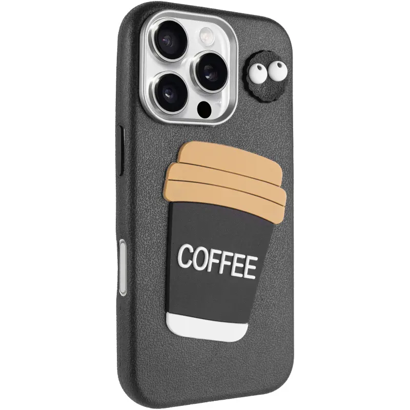 Etui TPU Leather Toys do Apple iPhone 16 Pro Max (6.9"), Coffee / Black, Sztuczna skóra