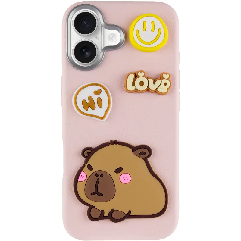 Etui TPU Leather Toys do Apple iPhone 17 (6.3"), Capybara / Pink 1, Sztuczna skóra