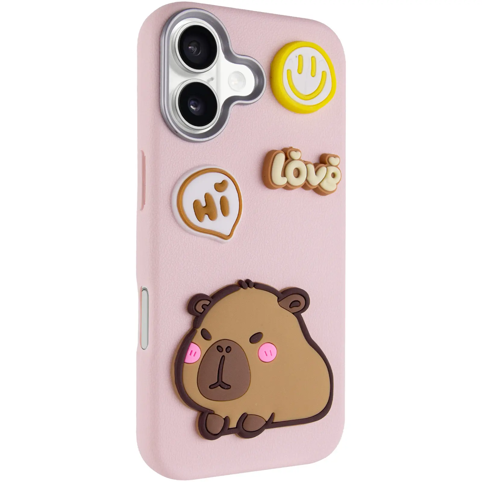 Etui TPU Leather Toys do Apple iPhone 17 (6.3"), Capybara / Pink, Sztuczna skóra
